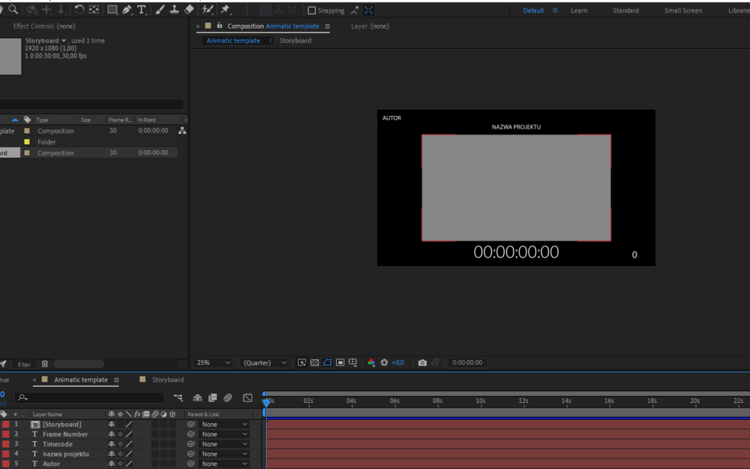 Szablon animowanego scenorysu